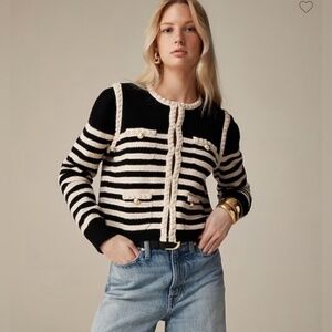 NWT J. Crew Odette sweater lady jacket in striped boucle